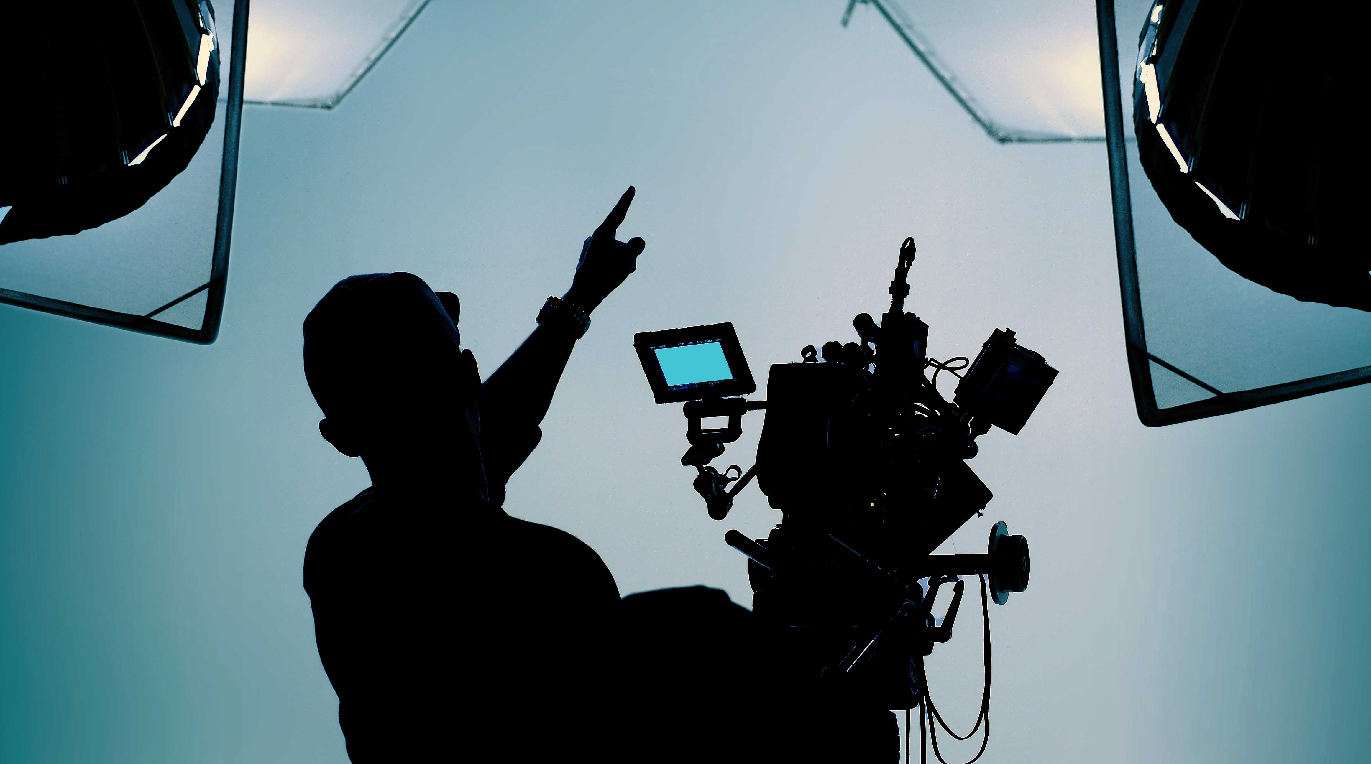 Equipe em set audiovisual